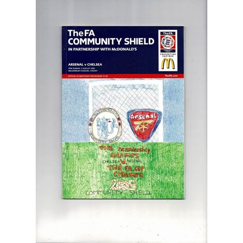 2005 Arsenal v Chelsea Charity Shield Football Programme + Press Cutting