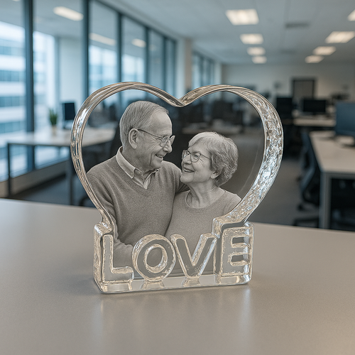 The Beautiful 3D Sculpted “LOVE” Tiree 13x13x3cm Pure Crystal Heart