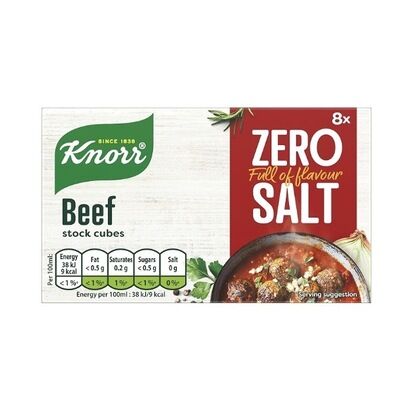 Knorr 8 Beef Zero Salt Stock Cubes 72g