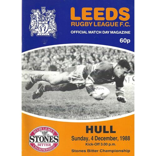 1988/89 Leeds v Hull (04/12/1988) Rugby League Programme
