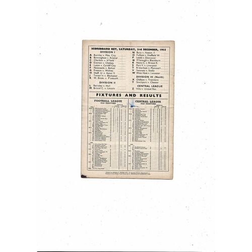 1955/56 Manchester United v Sunderland Football Programme