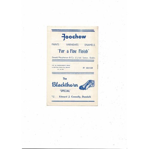 Drumcondra v Odense Fairs Cup Football Programme 1962/63