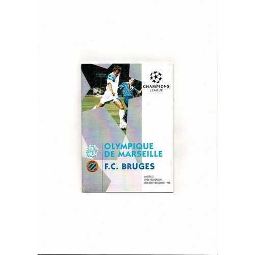 Marseille v Brugge UEFA Champions League Football Programme 1992/93