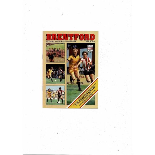1981/82 Brentford v Colchester United FA Cup Football Programme