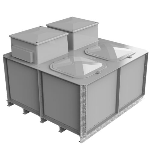 PW.2X2X1.IFB.DIV.AB(1+1) - 4000 LITRE DIVIDED SECTIONAL WATER TANK, INTERNALLY FLANGED BASE (IFB) C/W FVH