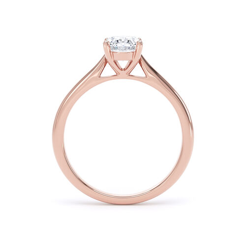 Oval solitaire engagement ring