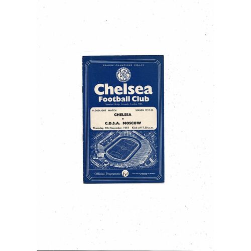 Chelsea v CDSA Moscow Friendly Football Programme 1957/58