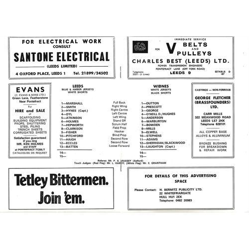 1974/75 Leeds v Widnes (16/11/1974) Rugby League Programme