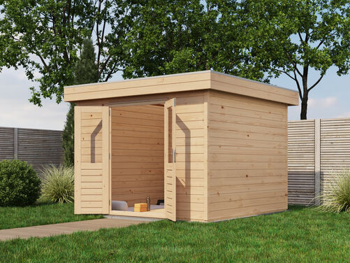 3.0mtr x 3.0mtr 28mm walled Flat Roof Cabin