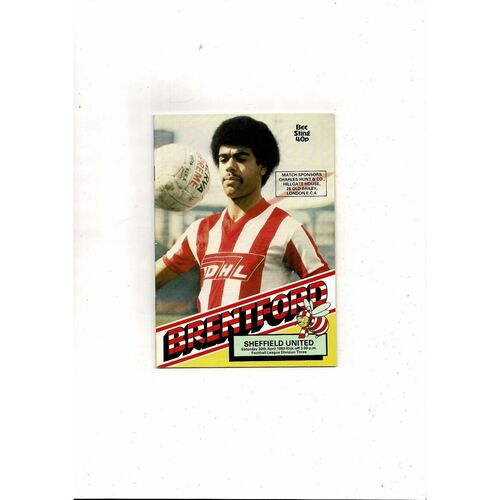 1982/83 Brentford v Sheffield United Football Programme