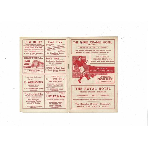 1955/56 Barnsley v Plymouth Argyle Football Programme