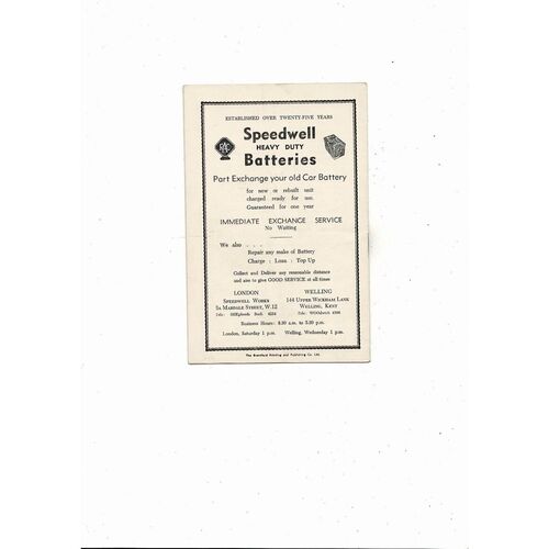 1955/56 Brentford v Leyton Orient Football Programme