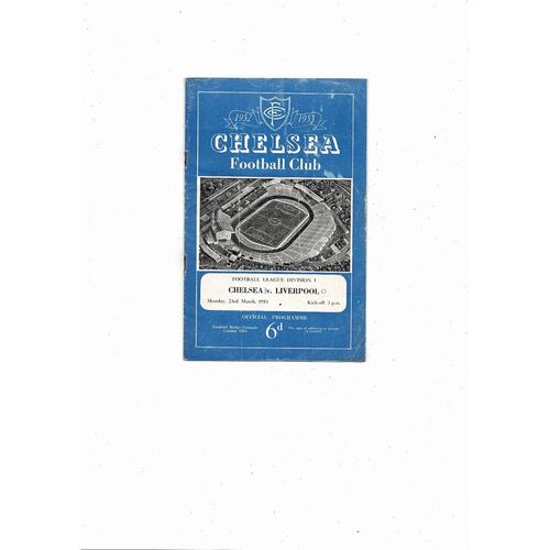 1952/53 Chelsea v Liverpool Football Programme