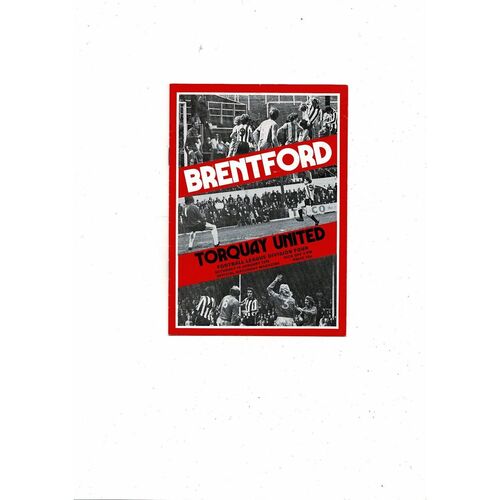 1975/76 Brentford v Torquay United Football Programme