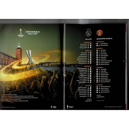 2017 Ajax v Manchester United Europa League Final Football Programme + poster