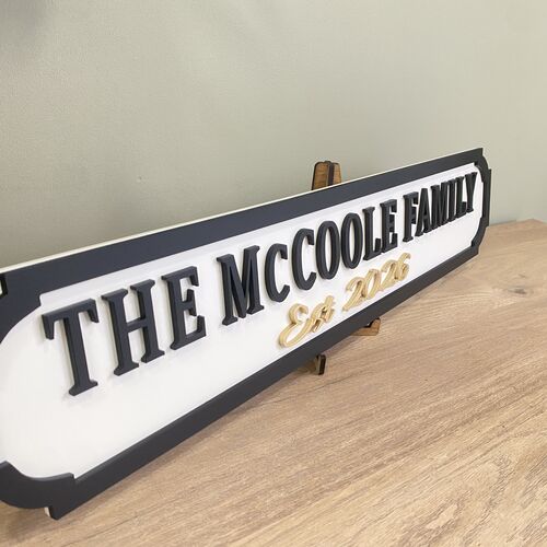 Personalised Street Sign – 3D Wooden Plaque
