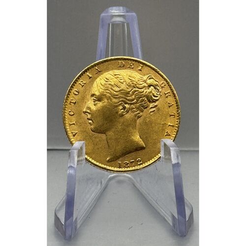1872 Queen Victoria shield back full gold sovereign