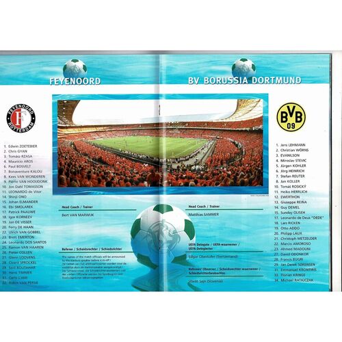 2002 Feyenoord v Borussia Dortmund UEFA Cup Final Football Programme