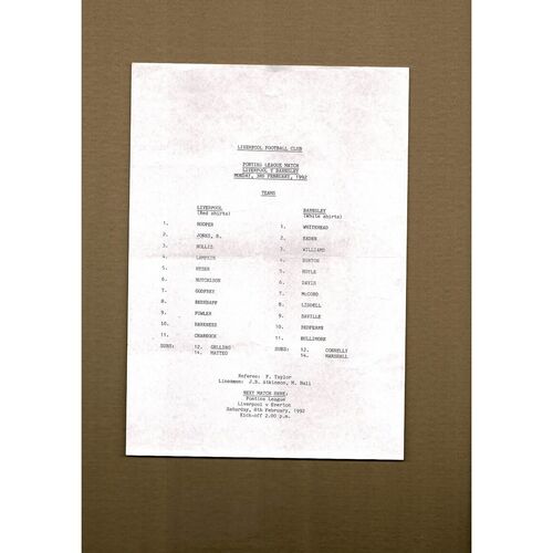 Liverpool v Barnsley Pontins League Football Programme 1991/92