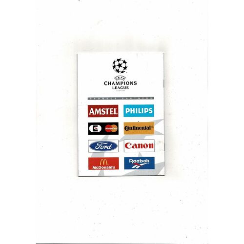 Juventus FC v Glasgow Rangers UEFA Champions League Football Programme 1995/96