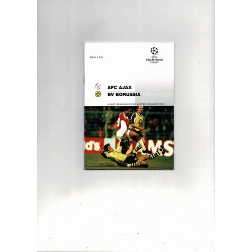 Ajax v Borussia Dortmund UEFA Champions League Football Programme 1995/96