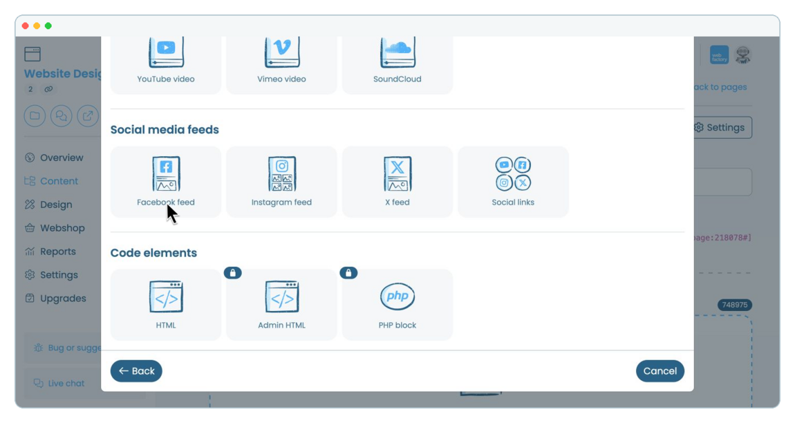 How to add a Facebook Feed to a website page | Webfactory Support | Webfactory