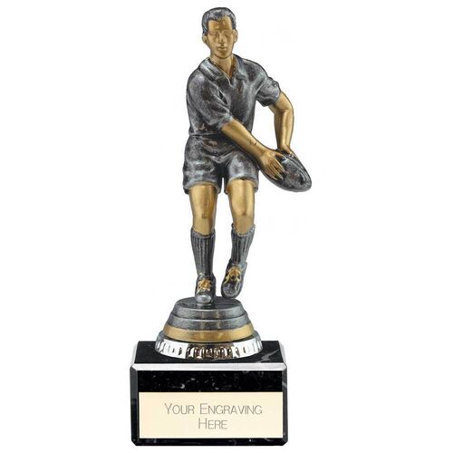 Cyclone Rugby Player Male Antique Silver