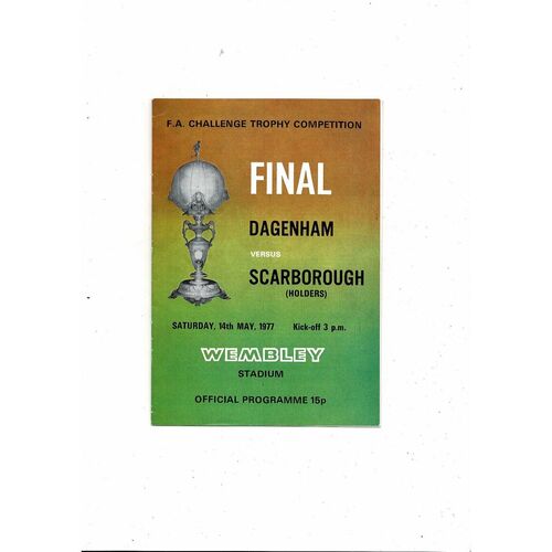1977 Dagenham v Scarborough FA Trophy Final Football Programme
