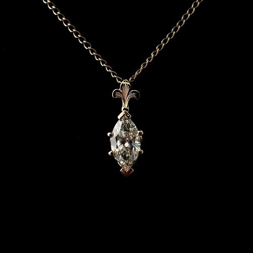 Certified Marquise diamond pendant