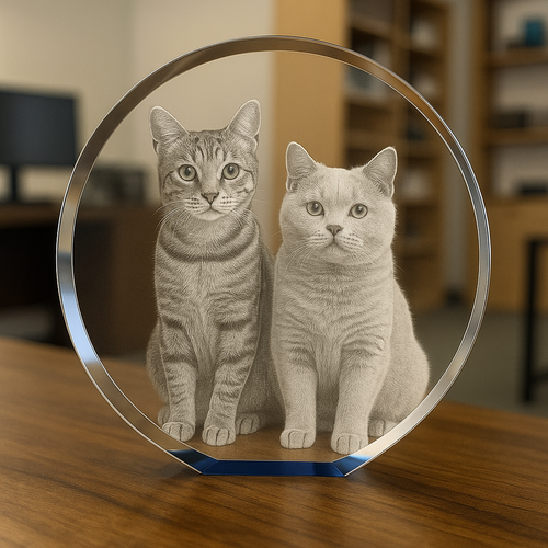 The Super Large 3D Ocean Blue Colour Crystal Circle