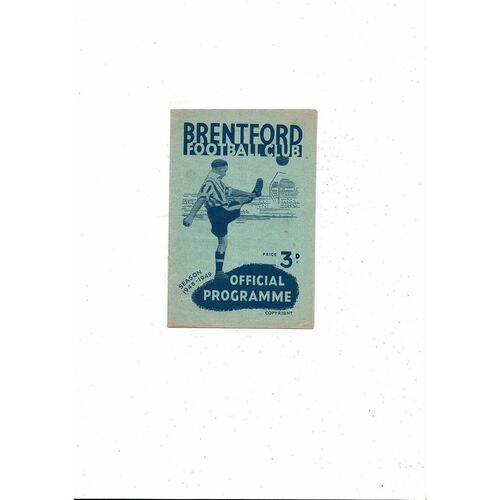 1948/49 Brentford v West Ham United Football Programme October 2nd