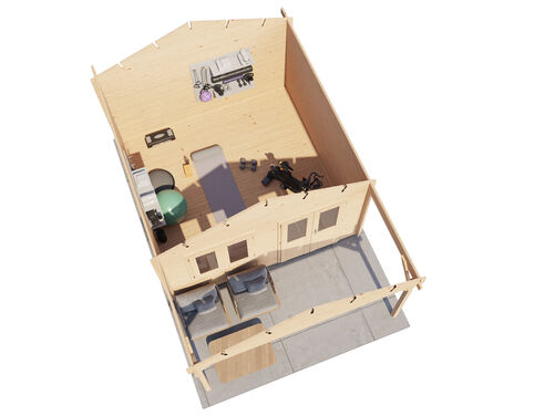 400cm x 400cm + 200cm Front Canopy