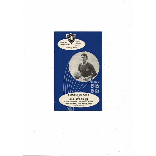 Leicester City v All Star X1 Colin Appleton Testimonial Programme 1963/64
