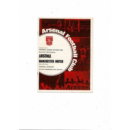 1970/71 Arsenal v Manchester United Football Programme
