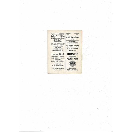 1963/64 Barnsley v Bury Football Programme