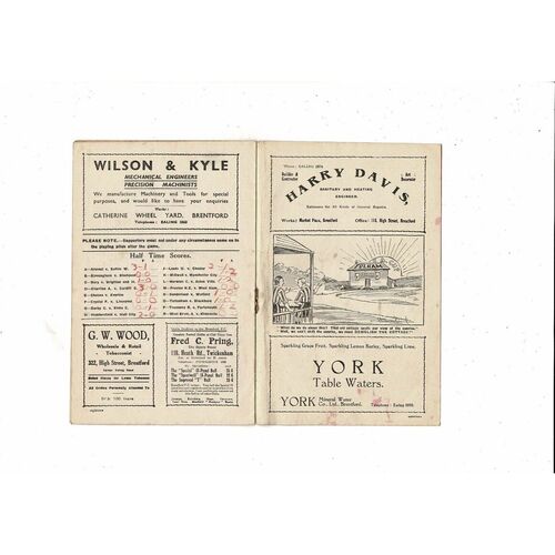 1937/38 Brentford v Fulham FA Cup Football Programme