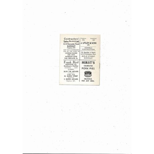 1964/65 Barnsley v Exeter City Football Programme