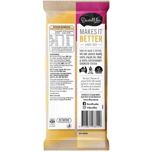 Darrell Lea’s Milk Chocolate Peanut Brittle Block 160g