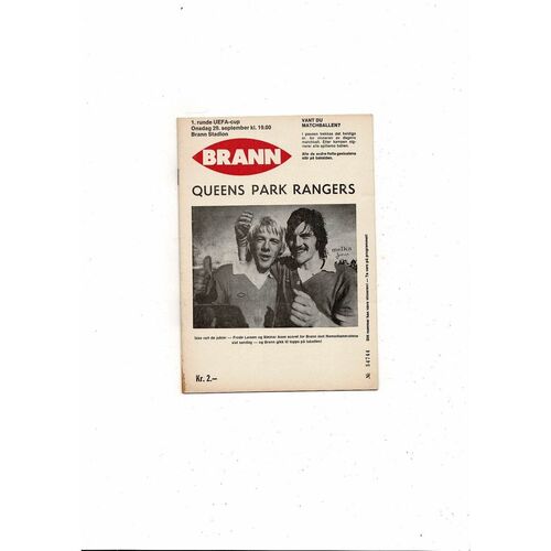 Brann Bergen v Queens Park Rangers UEFA Cup Football Programme 1976/77