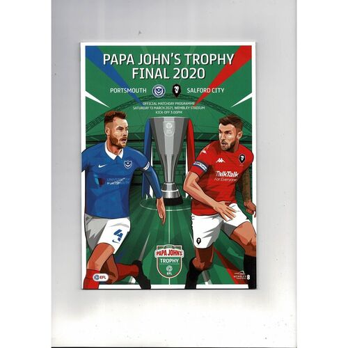 2020 Portsmouth v Salford City PAPA John's Trophy Final Football Programme