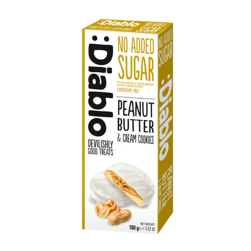 Diablo Diabetic No Added Sugar Peanut Butter & Cream Cookies 100g