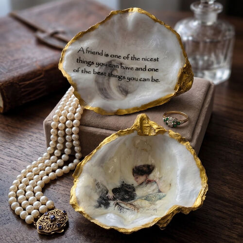 Handcrafted Oyster Shell Trinket Box