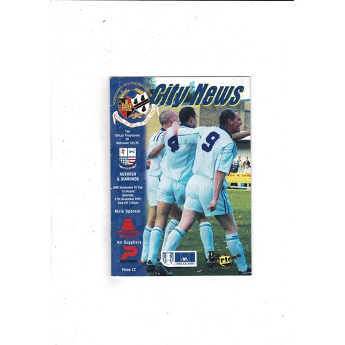 Worcester City v Rushden & Diamonds FA Cup Football Programme