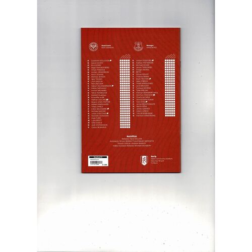 2025/26 Brentford v Everton Football Programme