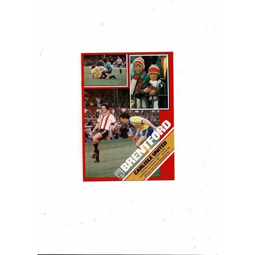 1980/81 Brentford v Carlisle United Football Programme
