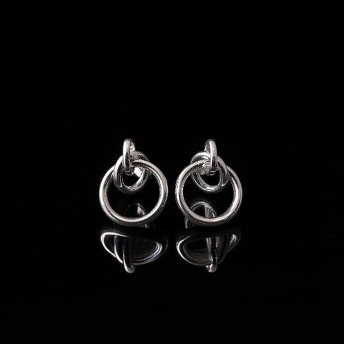 Interlocking circular drop earrings