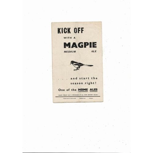 1956/57 Notts County v Bristol Rovers Football programmes