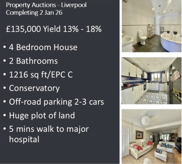 £135,000, Yield 12-18%, 4 Bed, 2 Bath, Huge Plot of Land - Dec 25