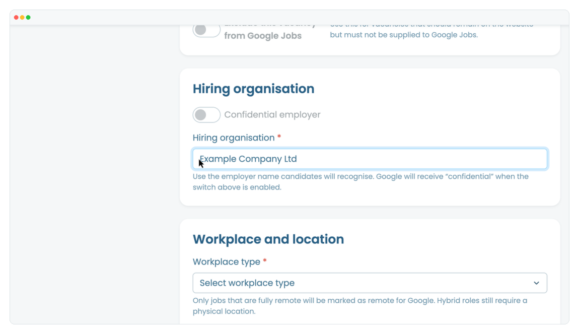 How to set up Google Jobs for a vacancy? | Webfactory Support | Webfactory