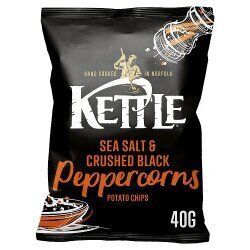 KETTLE Chips Sea Salt & Crushed Black Peppercorns Crisps
